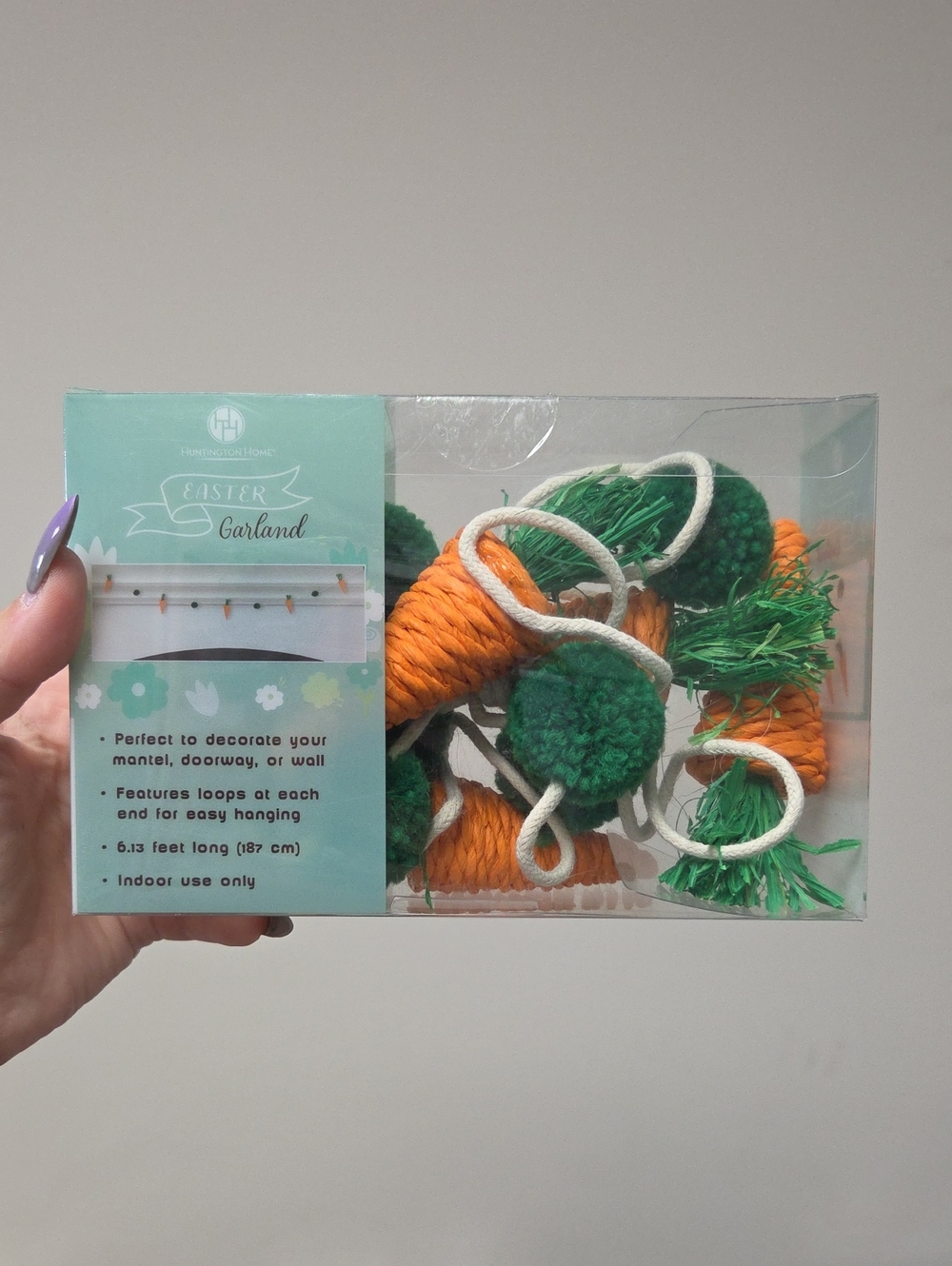 Easter Garland Carrot String – Green and Orange